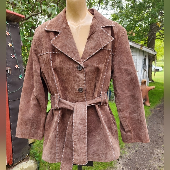 Vintage suede leather jacket - Picture 2 of 14